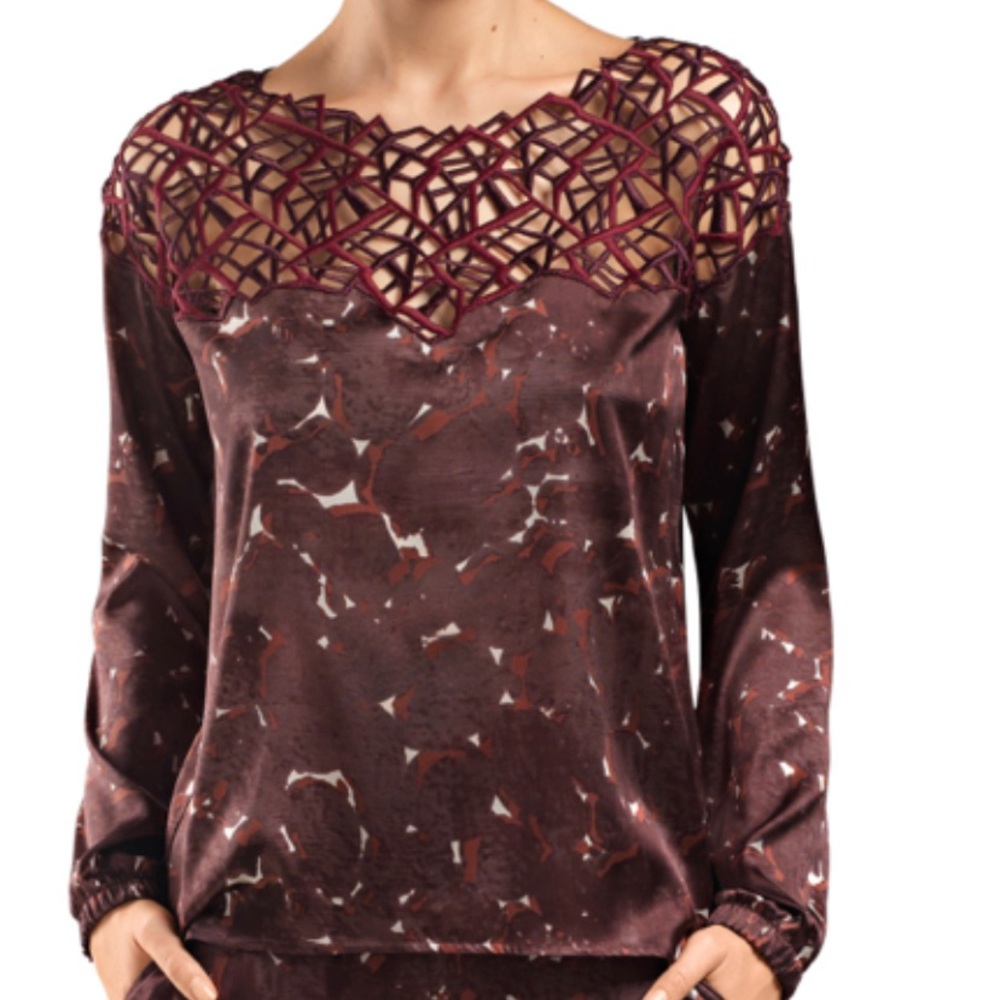 Hanro Geometric Long Sleeve Blouse